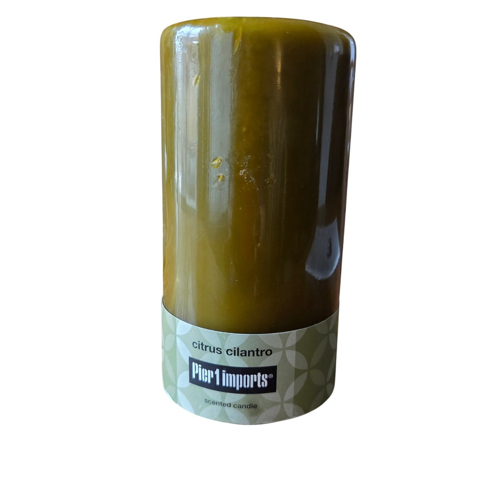 RARE Pier 1 Imports Citrus Cilantro Scented 3"x 6" Pillar Candle Sealed New